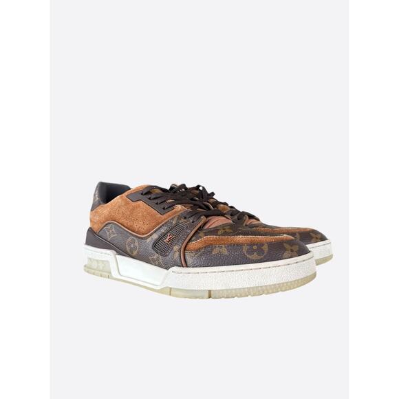 Louis Vuitton Brown Suede Monogram Trainers - Picture 5 of 7